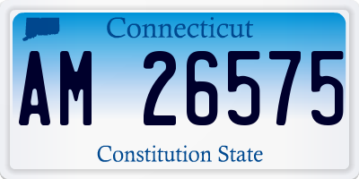 CT license plate AM26575