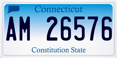 CT license plate AM26576