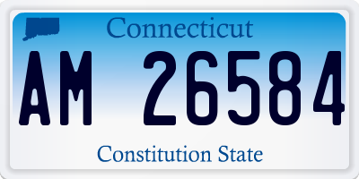 CT license plate AM26584