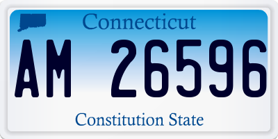 CT license plate AM26596
