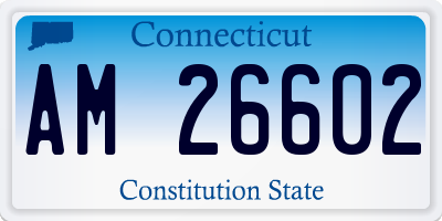 CT license plate AM26602