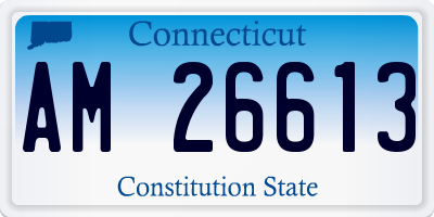 CT license plate AM26613