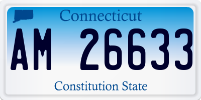 CT license plate AM26633