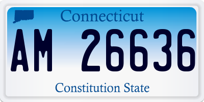 CT license plate AM26636