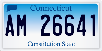 CT license plate AM26641