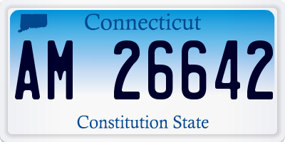 CT license plate AM26642