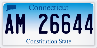 CT license plate AM26644