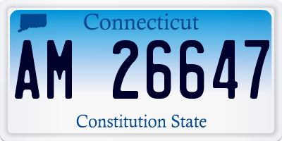 CT license plate AM26647