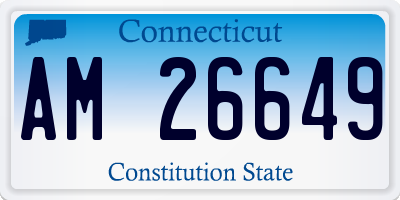 CT license plate AM26649