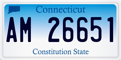 CT license plate AM26651