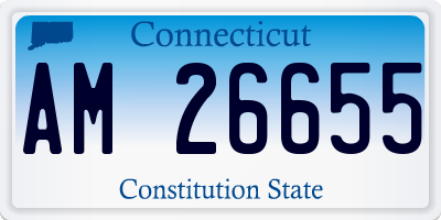 CT license plate AM26655