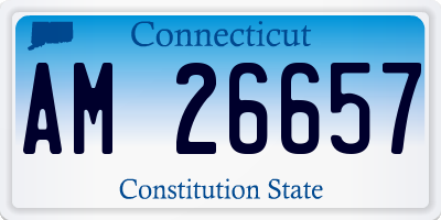 CT license plate AM26657