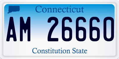 CT license plate AM26660
