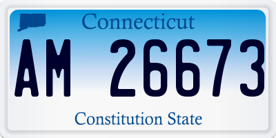 CT license plate AM26673