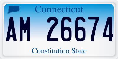 CT license plate AM26674