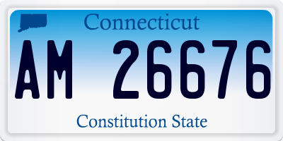 CT license plate AM26676