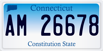 CT license plate AM26678