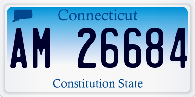 CT license plate AM26684