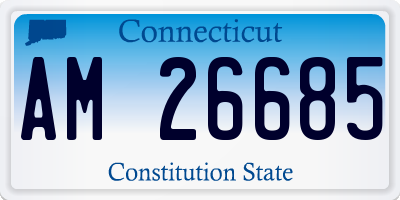 CT license plate AM26685