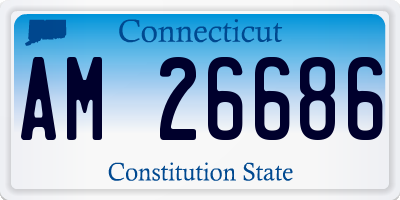 CT license plate AM26686