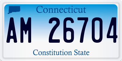 CT license plate AM26704