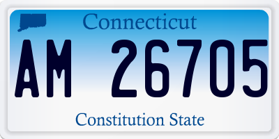 CT license plate AM26705
