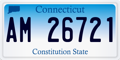 CT license plate AM26721