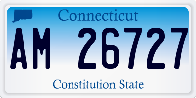 CT license plate AM26727
