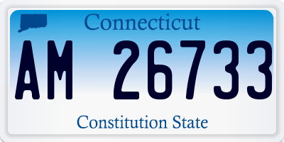 CT license plate AM26733