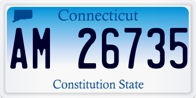 CT license plate AM26735