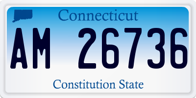 CT license plate AM26736
