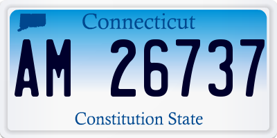 CT license plate AM26737