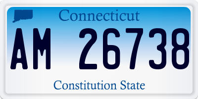 CT license plate AM26738