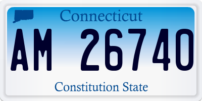 CT license plate AM26740