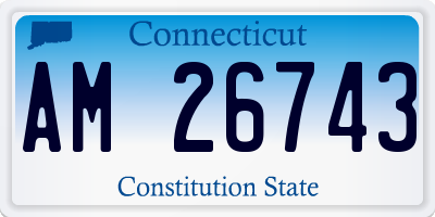 CT license plate AM26743