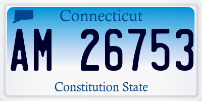 CT license plate AM26753