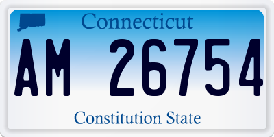 CT license plate AM26754