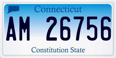 CT license plate AM26756