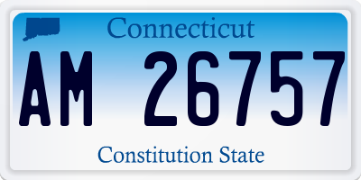 CT license plate AM26757