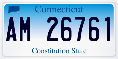CT license plate AM26761