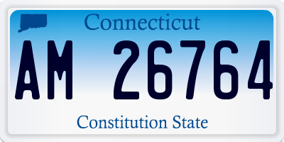 CT license plate AM26764