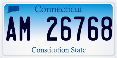 CT license plate AM26768