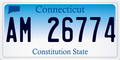 CT license plate AM26774