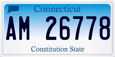 CT license plate AM26778