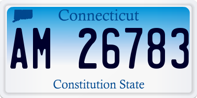 CT license plate AM26783