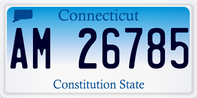 CT license plate AM26785