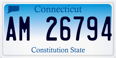 CT license plate AM26794