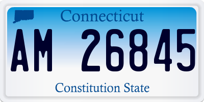 CT license plate AM26845