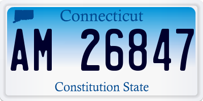 CT license plate AM26847