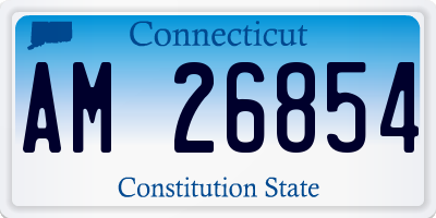 CT license plate AM26854